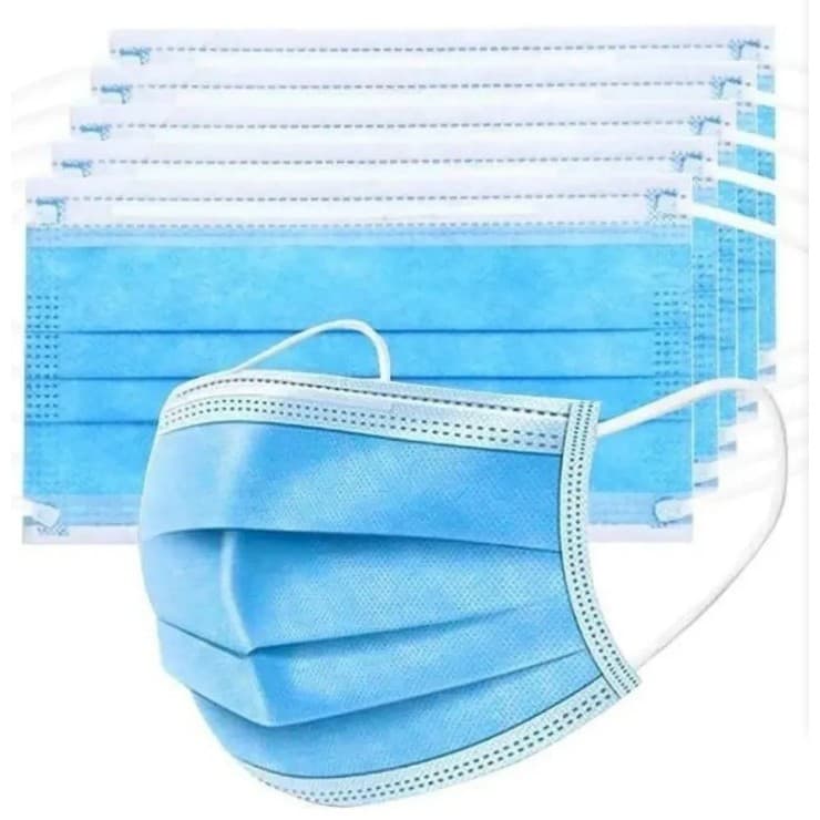 Máscara Descartável De Proteção Facial Tripla Azul  Proteção Facial Tripla