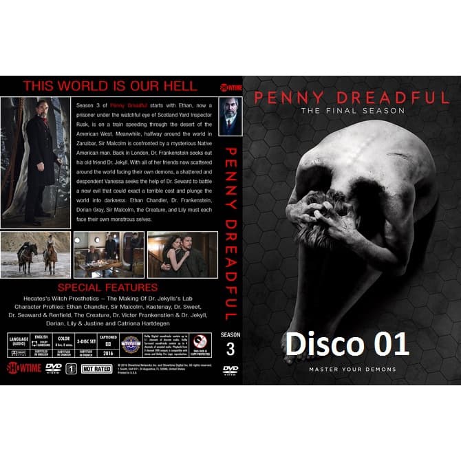 Dvd Penny Dreadful - As 3 Temporadas Completas - Legendado ou Dublado - 06 Discos