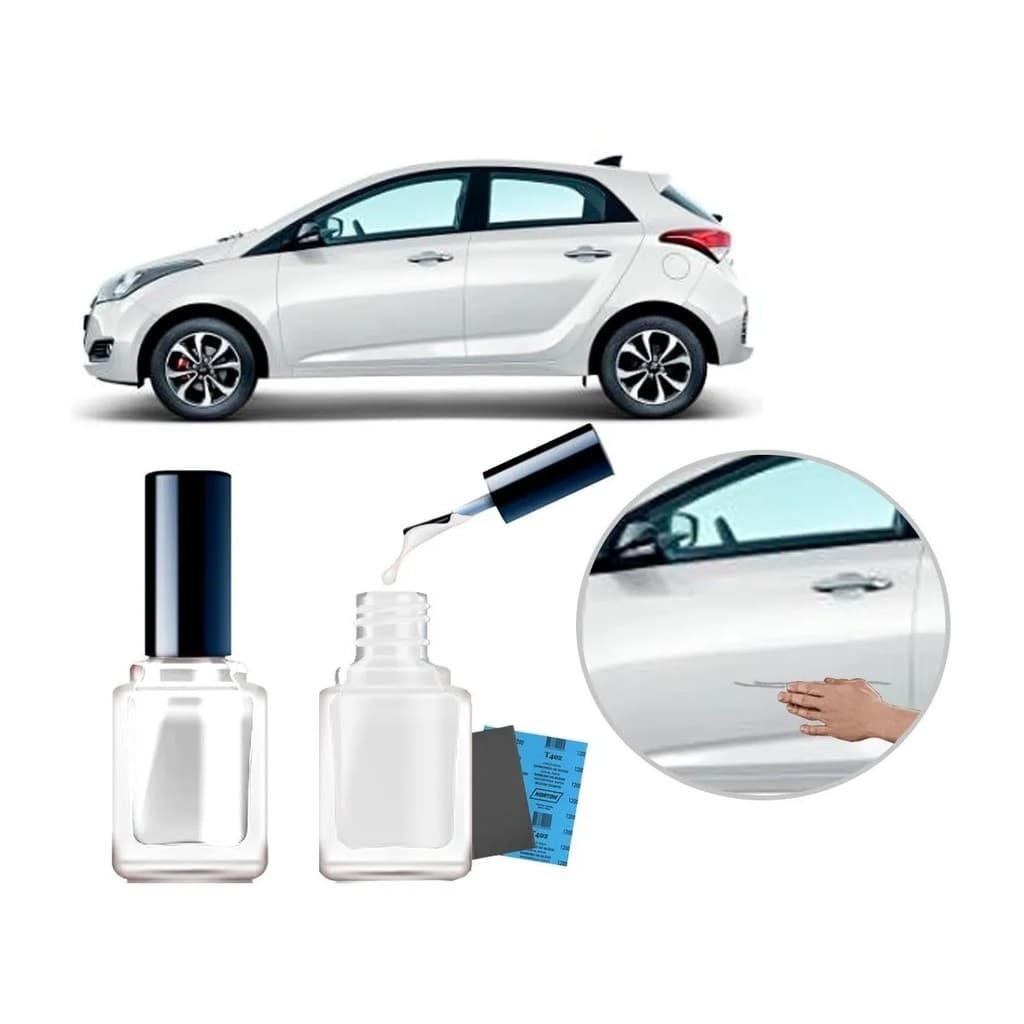 Tinta Tira Risco Automotivo Cor Carro Hb20 2013 2014 2015 2016 2017 2018 2019 2020 Branco Polar