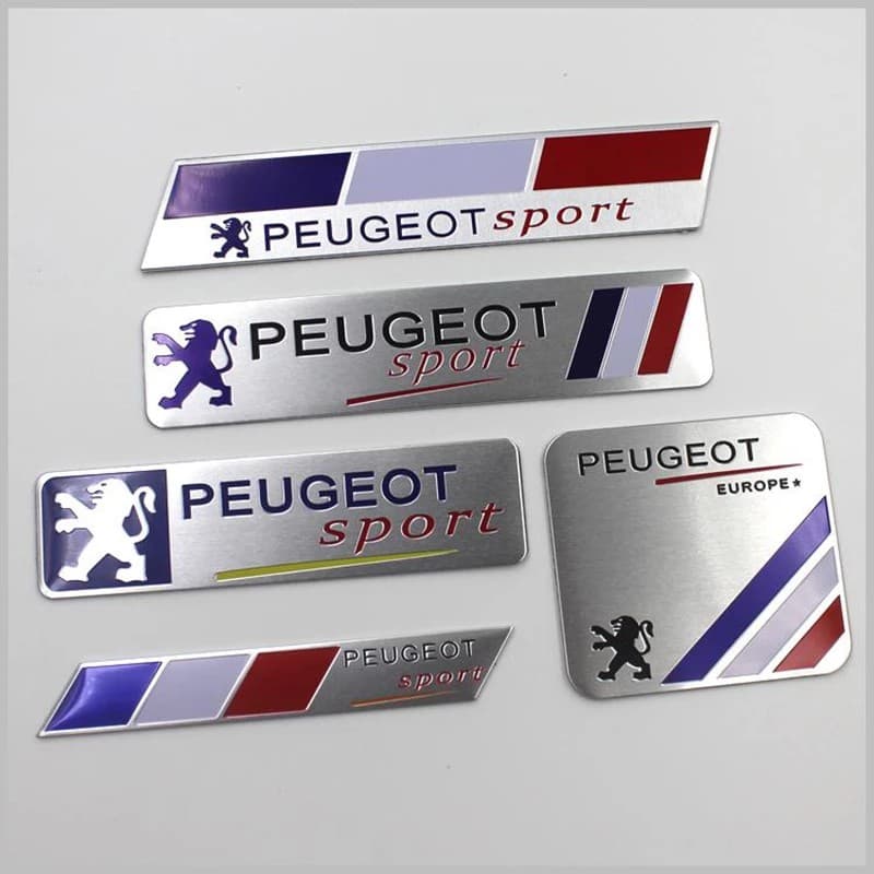 1 Pcs Car Styling 3d Esporte Emblema Emblema De Alumínio Corpo Do Carro Tronco Adesivos Para Peugeot 206 307 308 207 407 3008 208 508 2008 5008