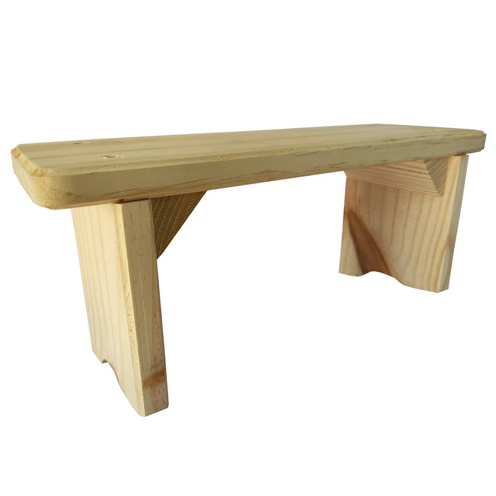 Meditação Banquinho Fixo Em Pinus Natural 16x40x14cm (AxCxL)