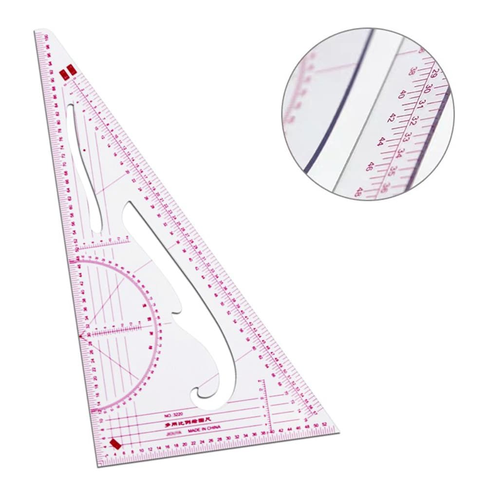 Régua Esquadro Triangular Costura Modelagem Alfaiataria Patchwork