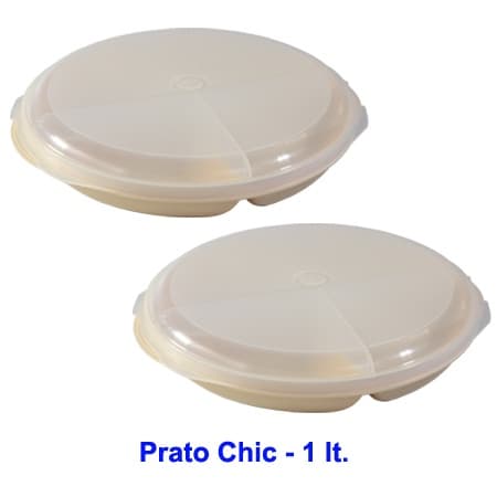 2 Marmiteiras Prato Chic Izumi, Redondo, 1 litro, 3 divisões, Polipropileno, BPA Free