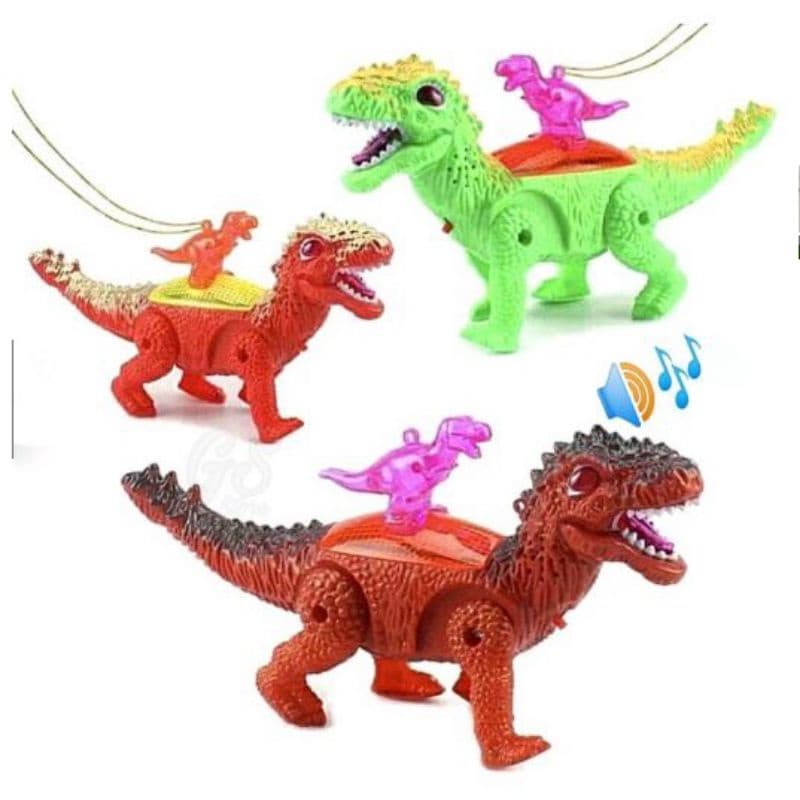 Dinossauro á pilha Brinquedo Anda Emite Som e Luz