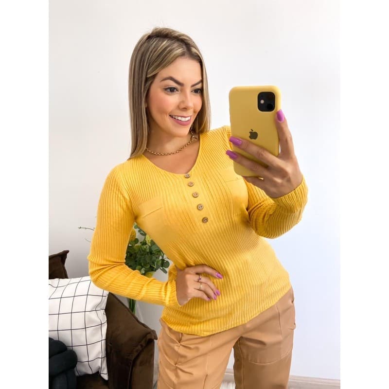 Blusa linho Botao /moda feminina /trico LA / casaquinho LISO /blusa feminina/ cardigan fechado/ ADD-6038