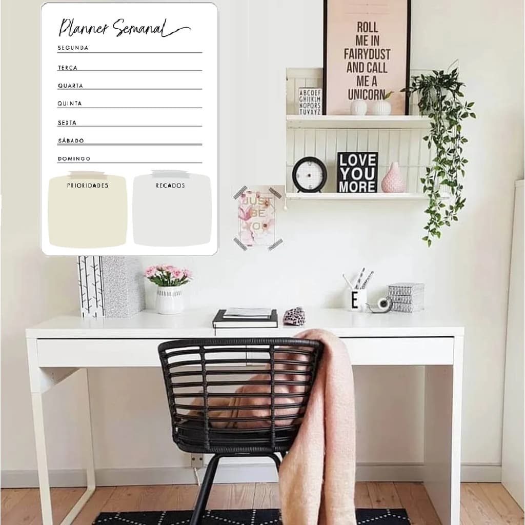Quadro Lousa Magnética Planejamento Planner Semanal - Mod. 1 Your House