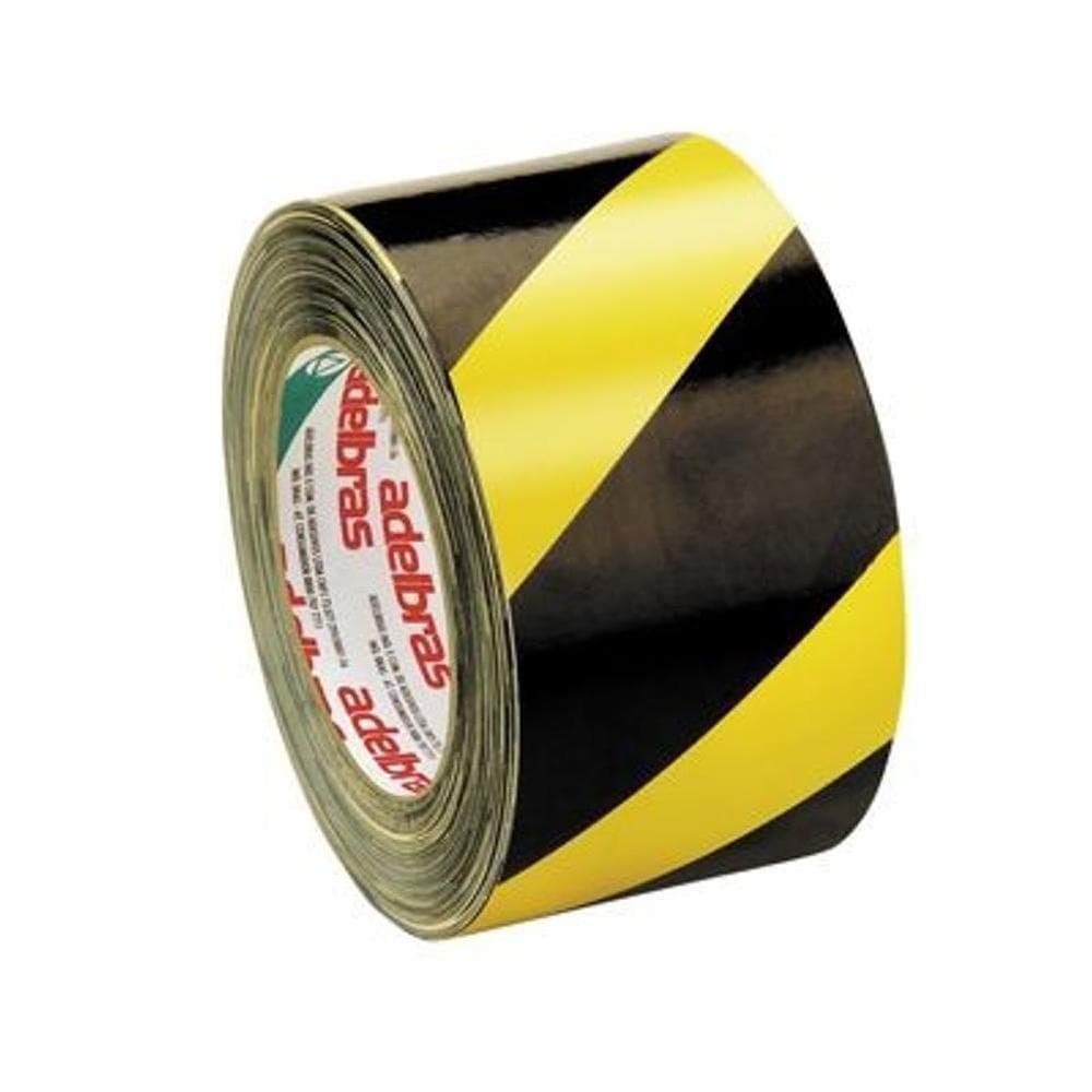 Fita Demarcação Solo Amarela Preta Zebrada 48mmX14m Adelbras