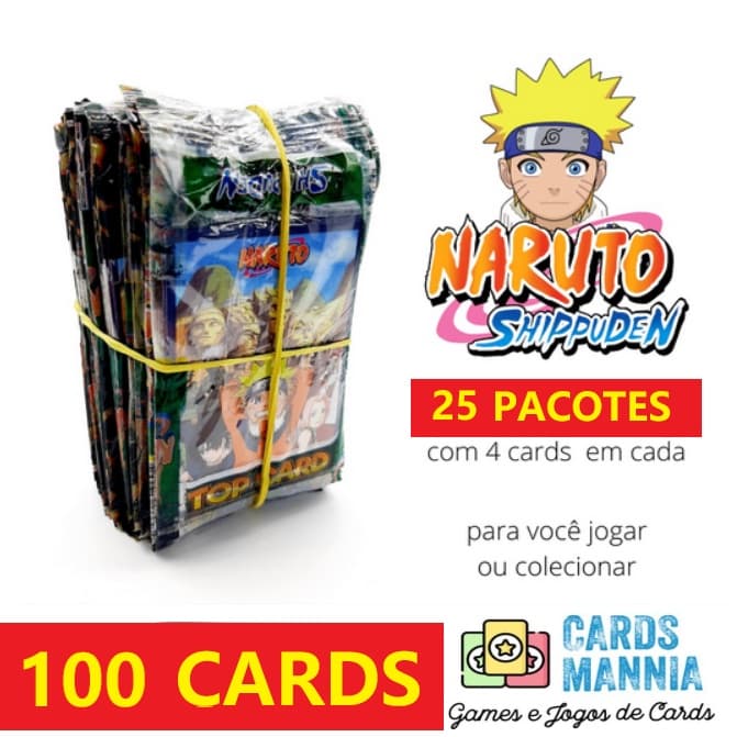 Kit 100 Cards Naruto 10 Pacotes Barato Jogo Coleção Cartinhas