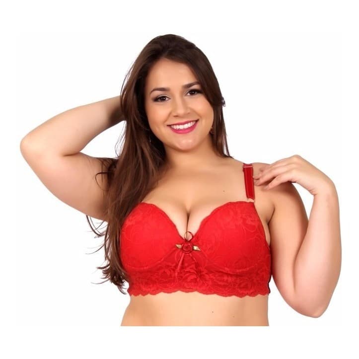 Sutia Reforçado Plus Size Cropped Renda Soutien Luxo