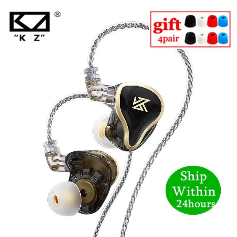KZ ZAS 16 Unidade Híbrida Fones De Ouvido Intra-Auriculares 7BA 1DD PCB Placa Crossover Metal Alta Fidelidade Fone Músic