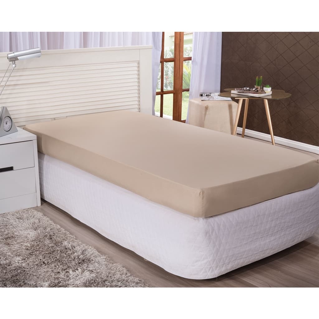 Lençol Avulso Cama Casal Queen Algodão com Elástico 400 Fios