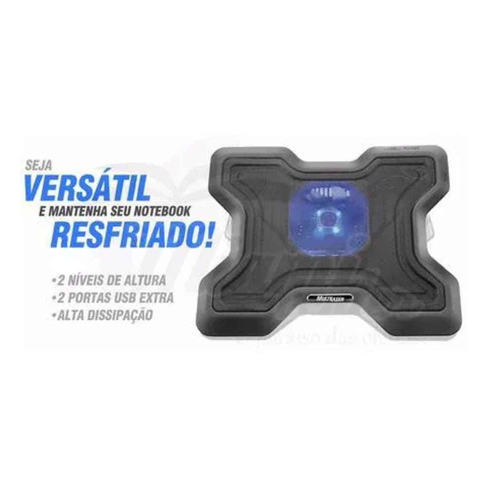 Base Cooler Suporte Para Notebook Multilaser X-Cooler AC123 LED USB Ergonomico Silencioso