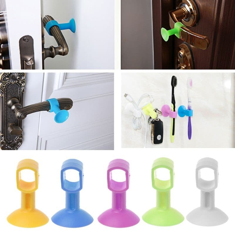 Protetor De Parede Maçaneta Anti Choque Ventosa Silicone Multiuso