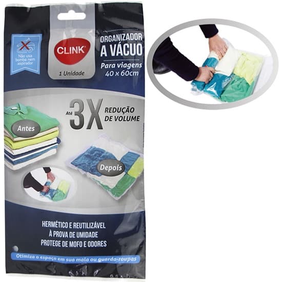 Saco A Vacuo Para Guardar Roupas / Toalhas / Almofadas 40x60 Cm