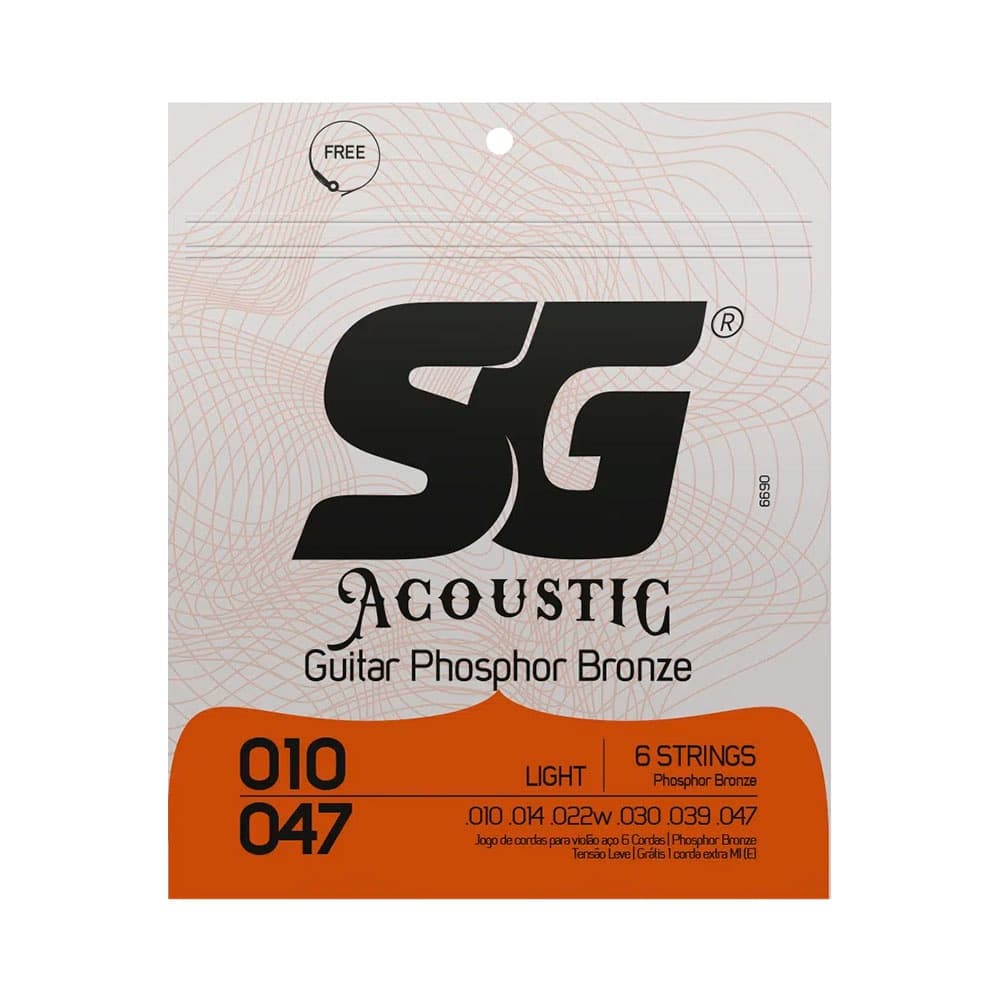 Encordoamento SG P/ Violão Aço Phosphor/Bronze Light 10/47 - EC0470