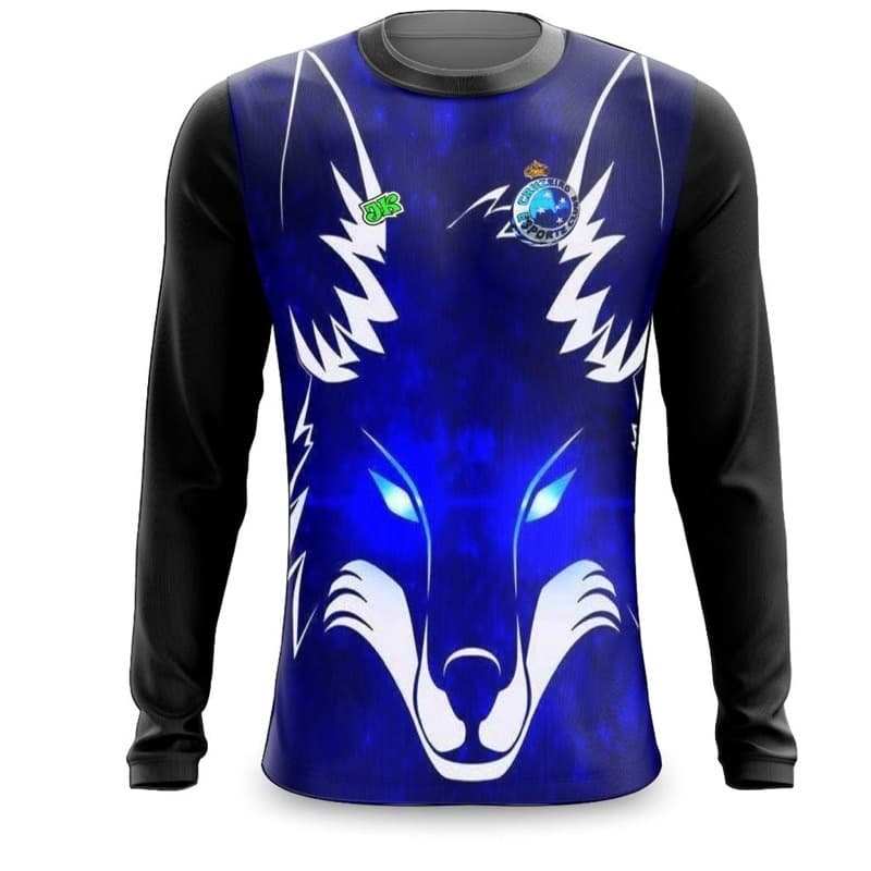 Camiseta de pesca manga longa premium Cruzeiro lobo