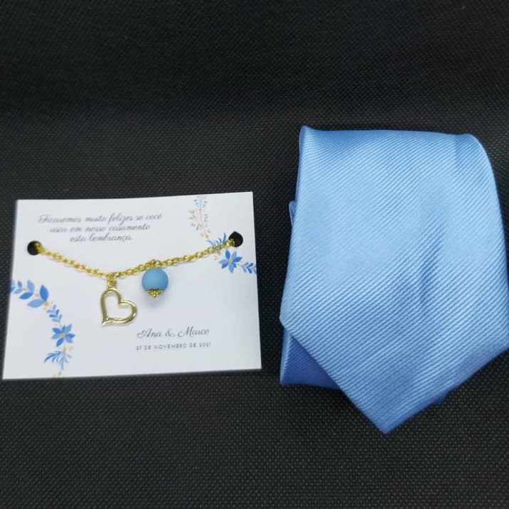 kit padrinho e madrinha Azul Serenity para casamento