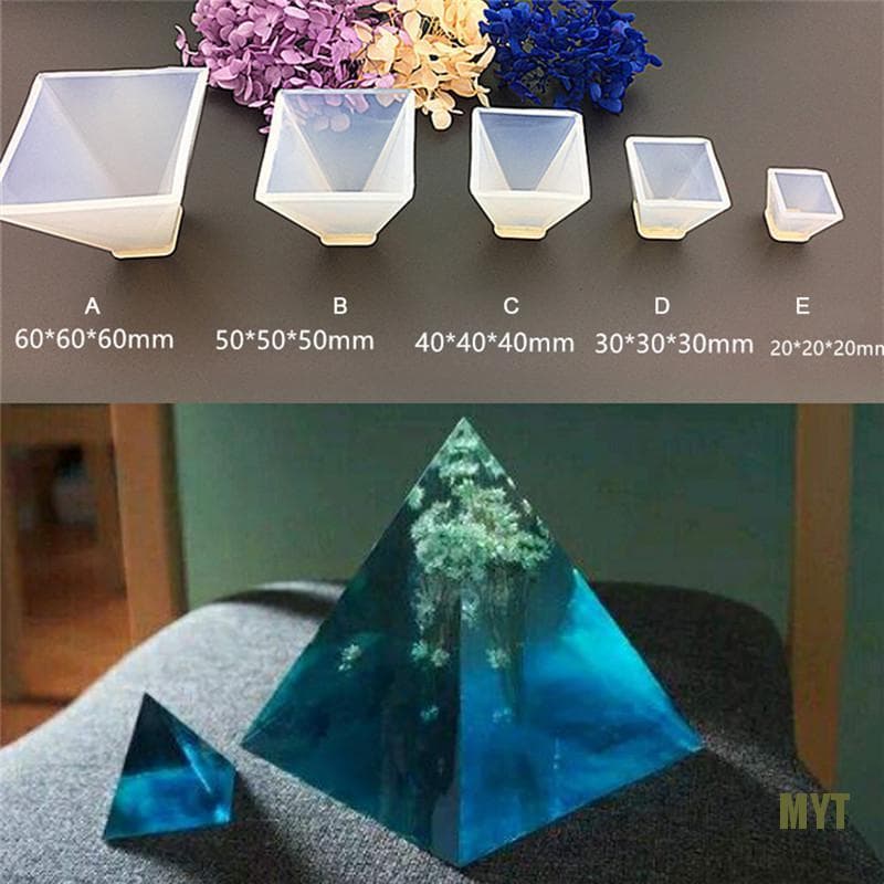 (Tya) Molde De Silicone Em Formato De Pirâmide Para Artesanato / Molde Decorativo Branco M