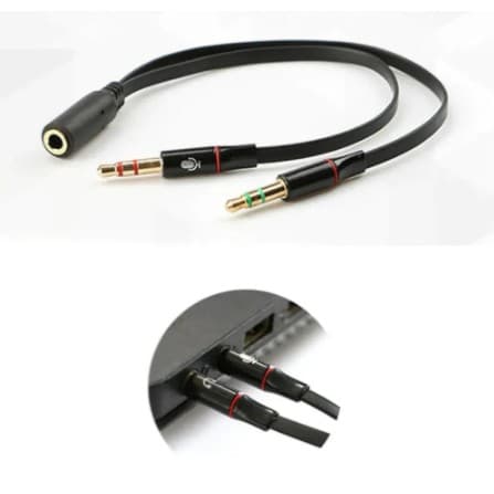 Cabo Adaptador Y Divisor Splitter de Áudio P2/P3 Headset MIC/EAR 3,5mm p/ PC ou Notebook