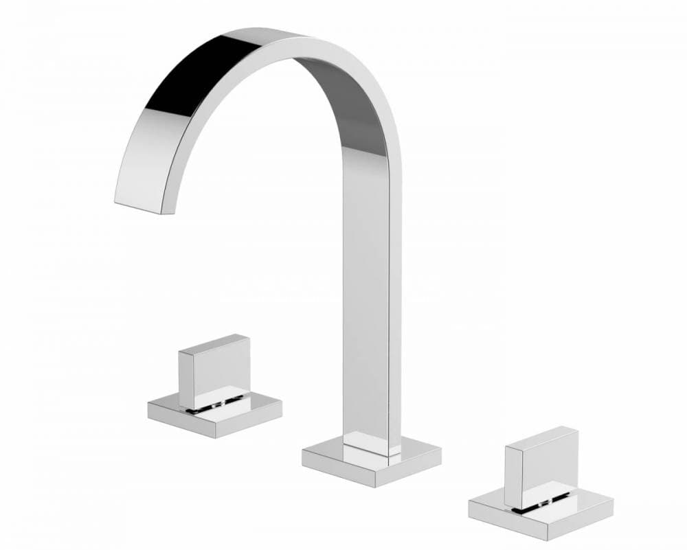 Torneira Misturador Duplo Comando Quadrada Cromada Luxo Para Banheiro Lavabo Inovartte IN04