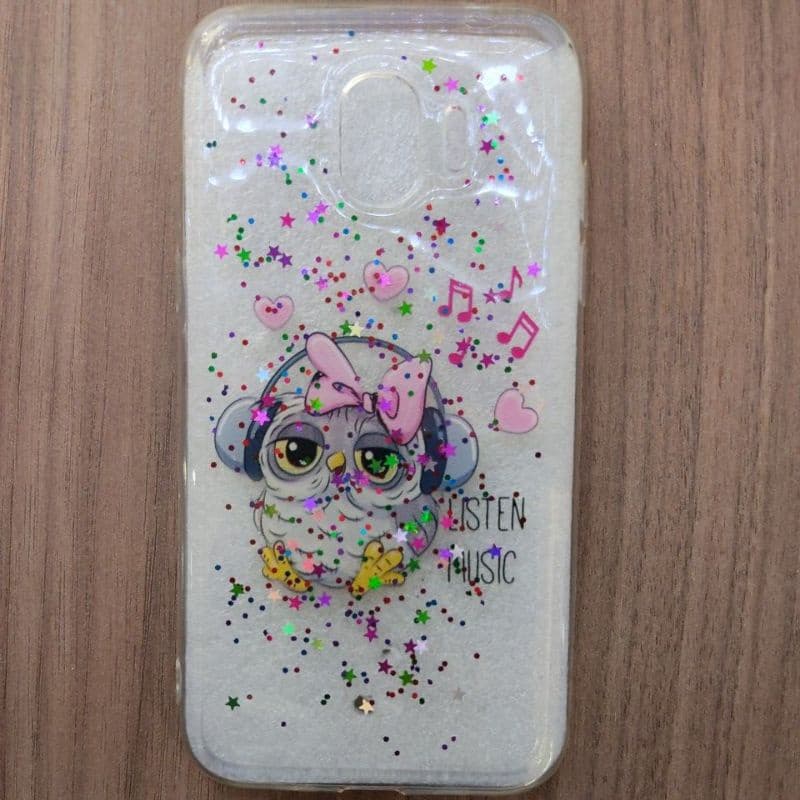 Capa de celular Samsung J2 pro 2018 Transparente/Corujinha/Glitter