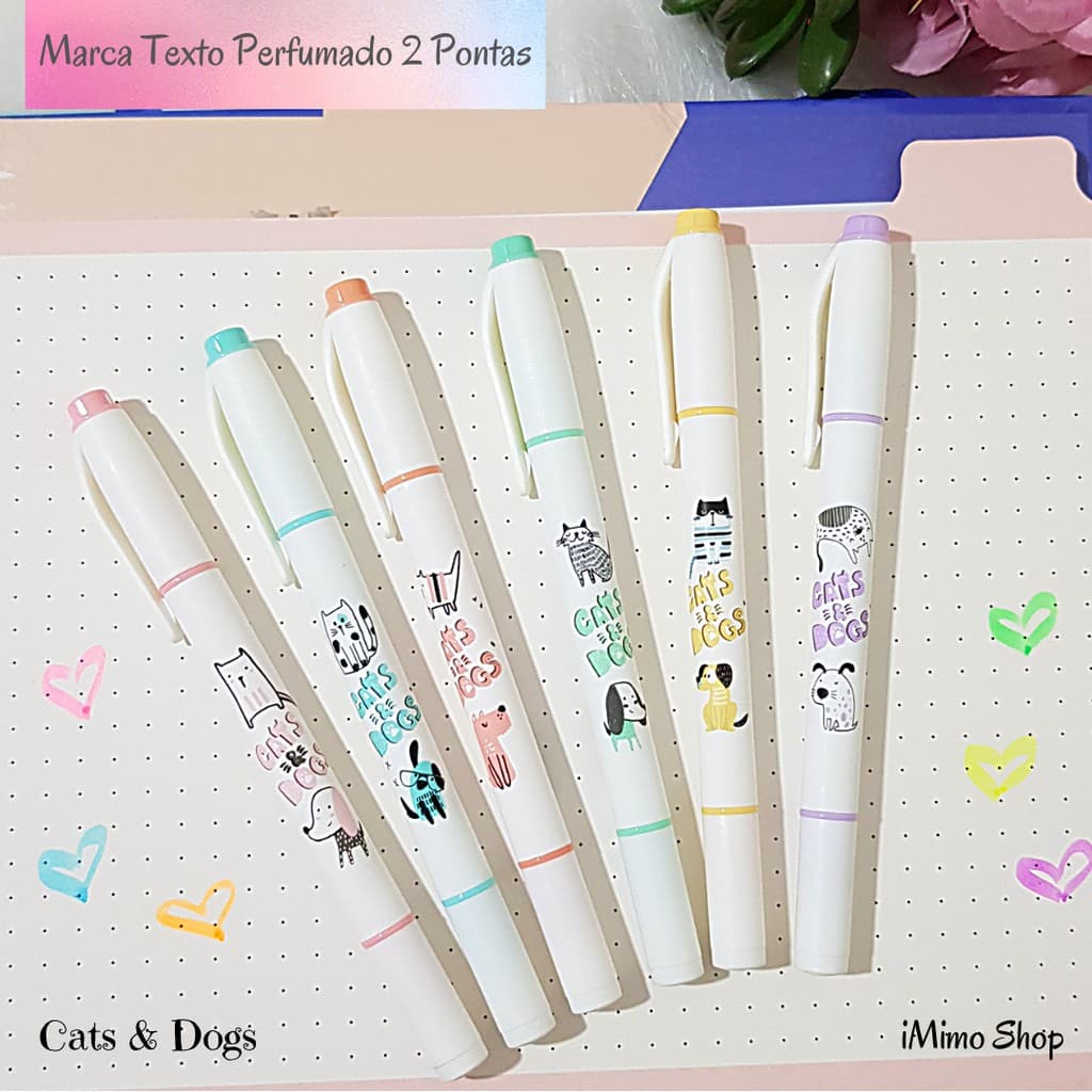 Marca Texto Perfumado 2 Pontas Várias Cores - Papelaria - Material Escolar