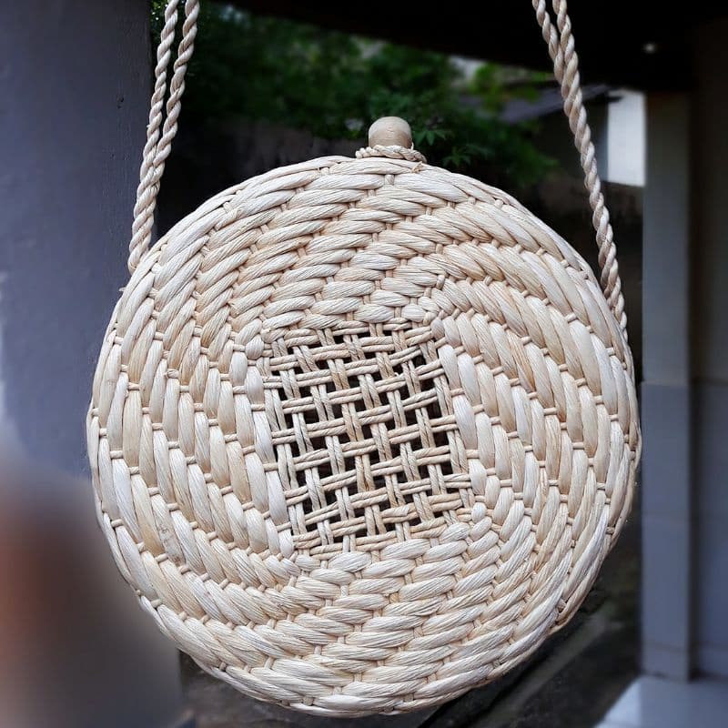 Bolsa Palha de Milho Relogio Bag Circol Formato Caracol verão 2022