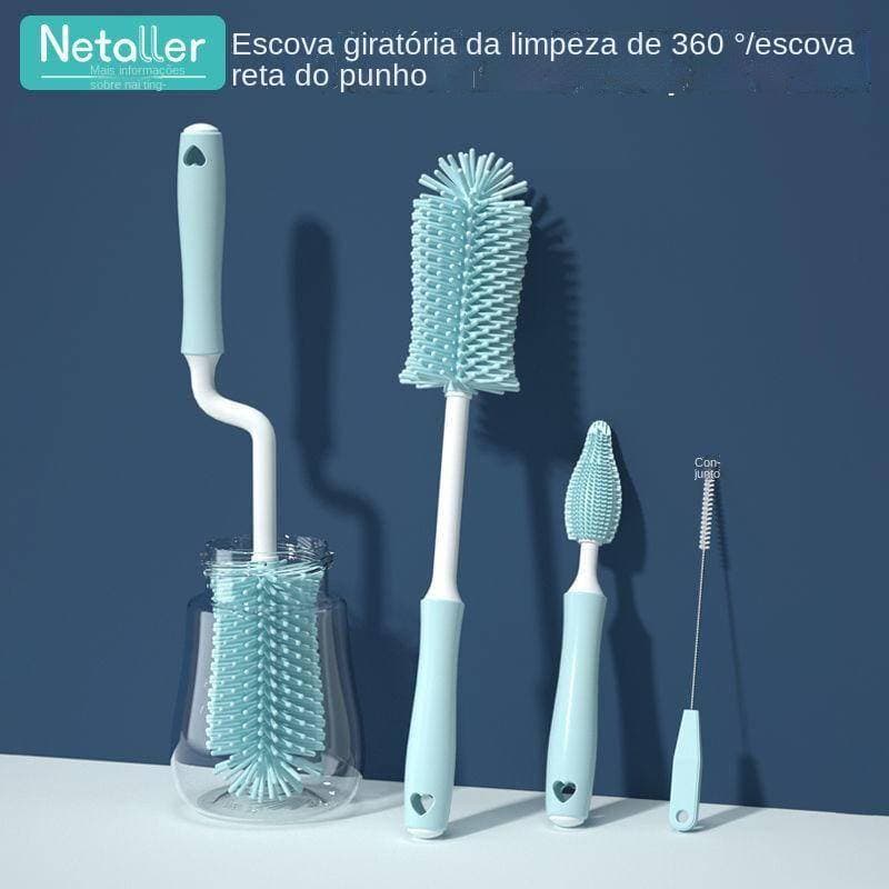 Escova de mamadeira de silicone, escova pequena de 360 graus, ferramenta de limpeza, kit de ferramentas de limpeza.