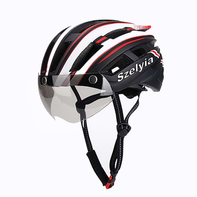 Capacete De Bicicleta De Estrada MTB Moutain Com Óculos De Lente Ciclismo Magnéticos Removíveis Equipamento De Skate