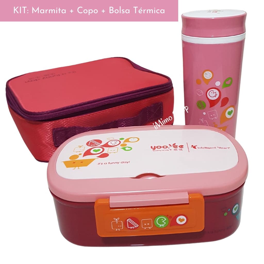 Kit Marmita + Copo + Bolsa Térmica