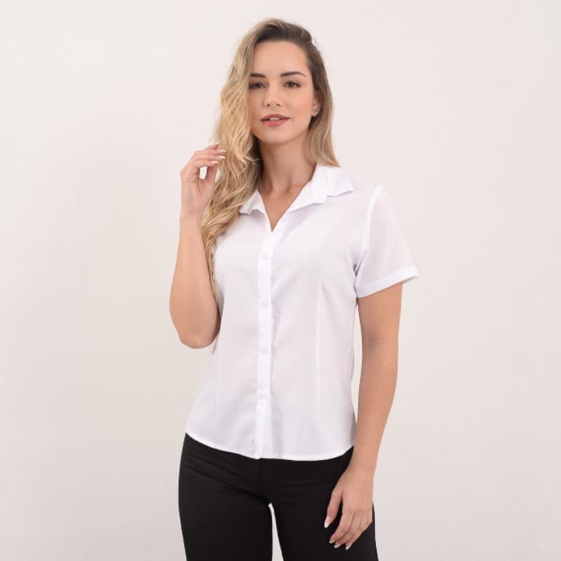 camisete camisa social feminina manga curta  gabardine passa fácil direto da fábrica Direto da Fábrica