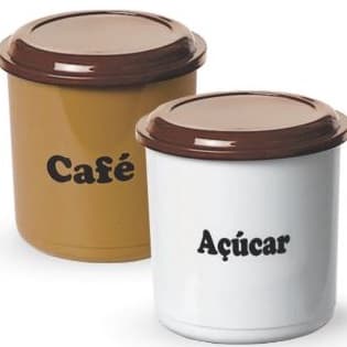 Conjunto De Potes Porta Mantimentos Café E Açúcar 2 Litros