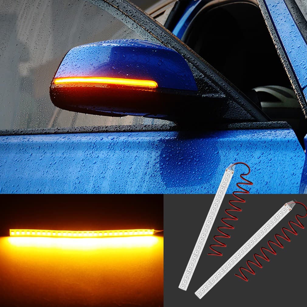 Par Fita Led Sequencial Seta Retrovisor Carro Motocicleta