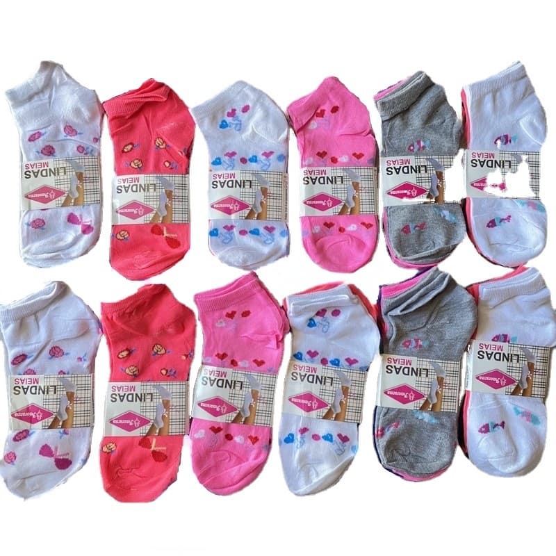 Kit 3 Pares Meias Feminina Estampa especial de correspondência aleatória de cores 35ao40 Novos especiais da loja