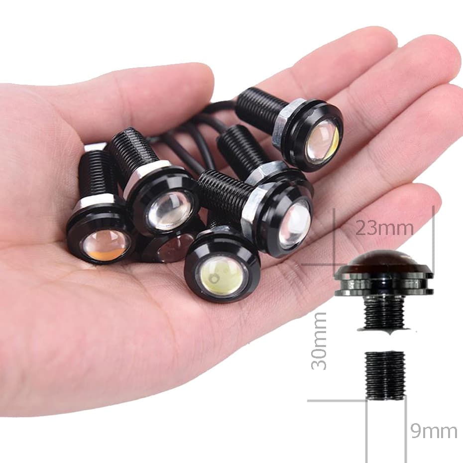 UNIDADE Led Mini Milha Farol 23mm DRL Eagle Eye - Luz Diurna - Luz De Ré - Olho De Gato jun