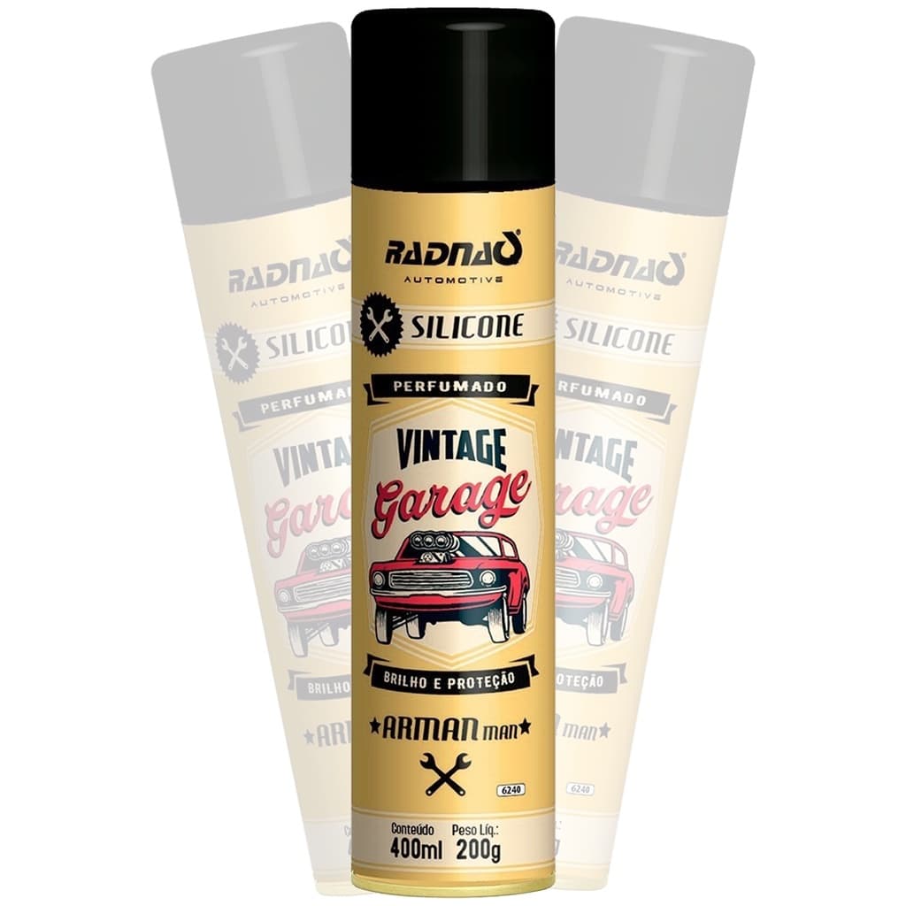Silicone Spray Perfumado Automotivo Garage Arman Man Rosa Radnaq 400ml