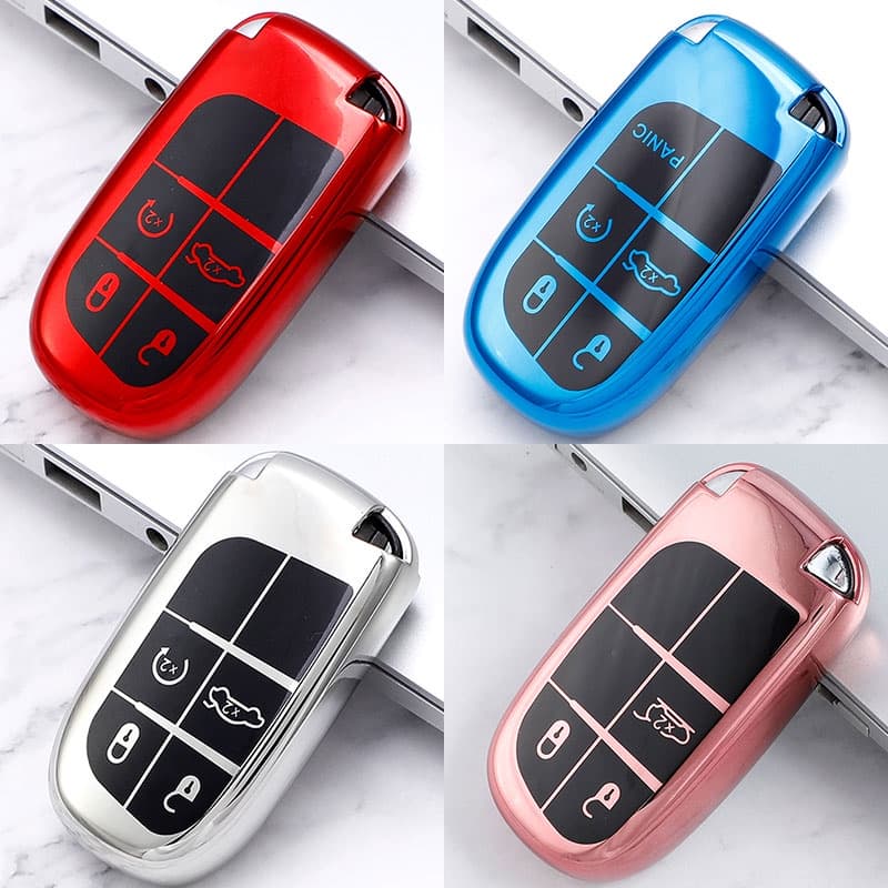 Capa Macia De Chave TPU Para Carro Caixa Fob Jeep Renegade Compasso Grand Cherokee Chrysler 300C Wrangler Dodge KeychainAuto Accessaries