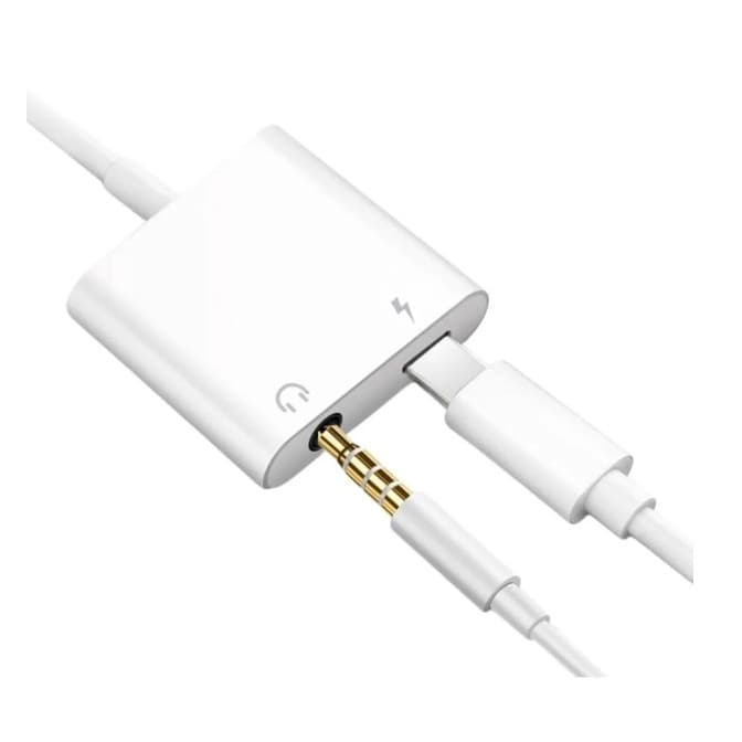 Adaptador Iphone Lightning 2 EM 1 tipo c e fone Com Função de Chamada Compatível