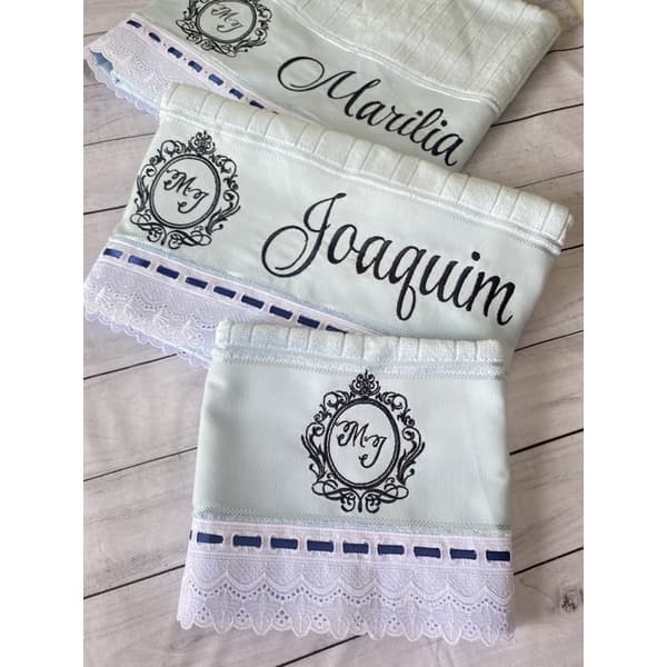 Jogo de Toalha de banho bordada/toalha banho personalizada/kit toalha banho bordada
