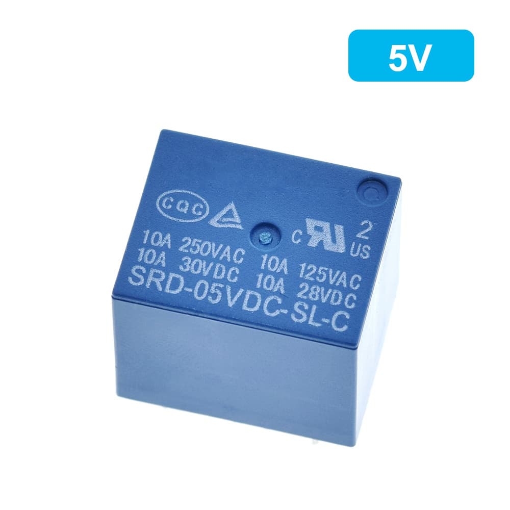 5 X Relé 5v 10a 01 Contato Reversivel 5 Terminais
