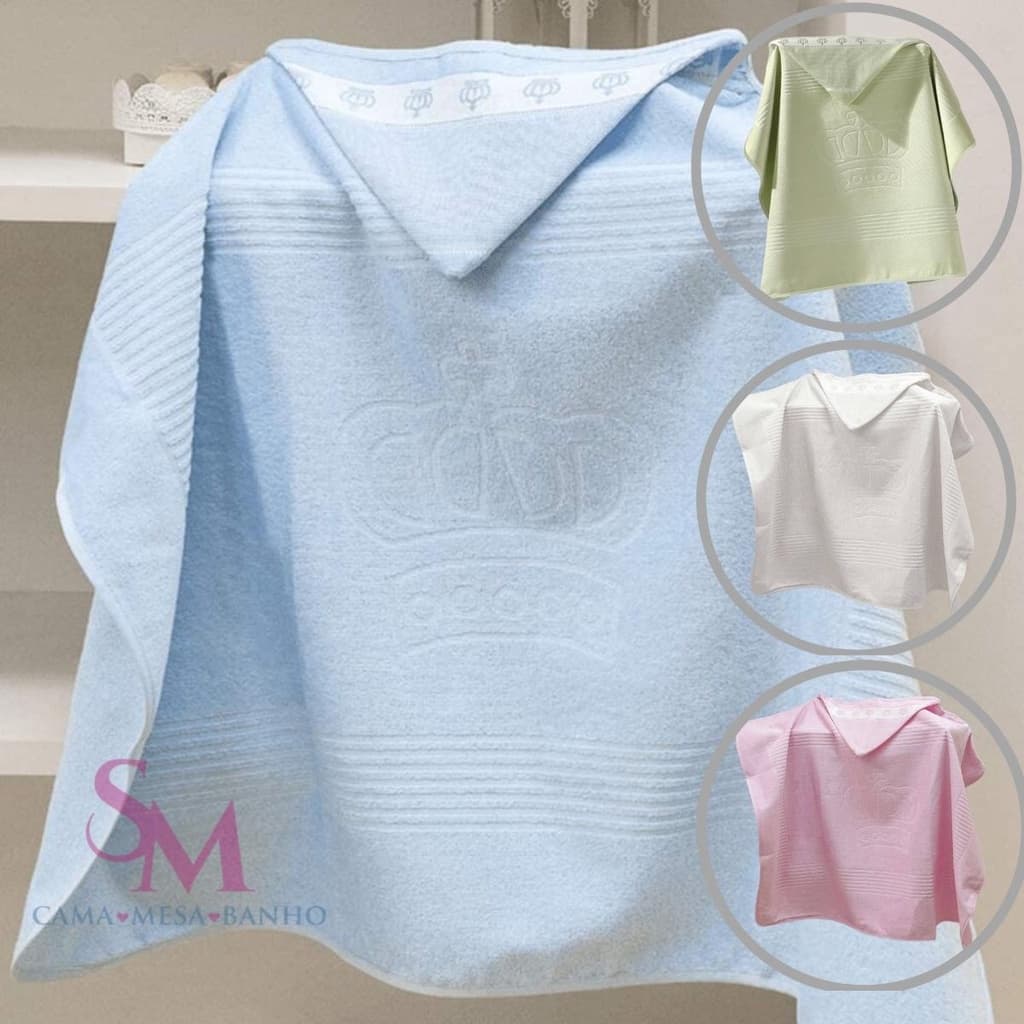 Toalha de Banho com Capuz para Bordar Dohler Baby Classic