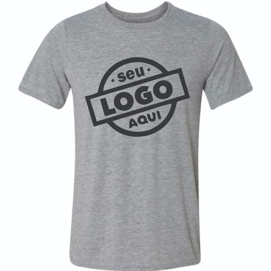 Camisa cinza personalizada com a sua logo imagem do jeito que preferir