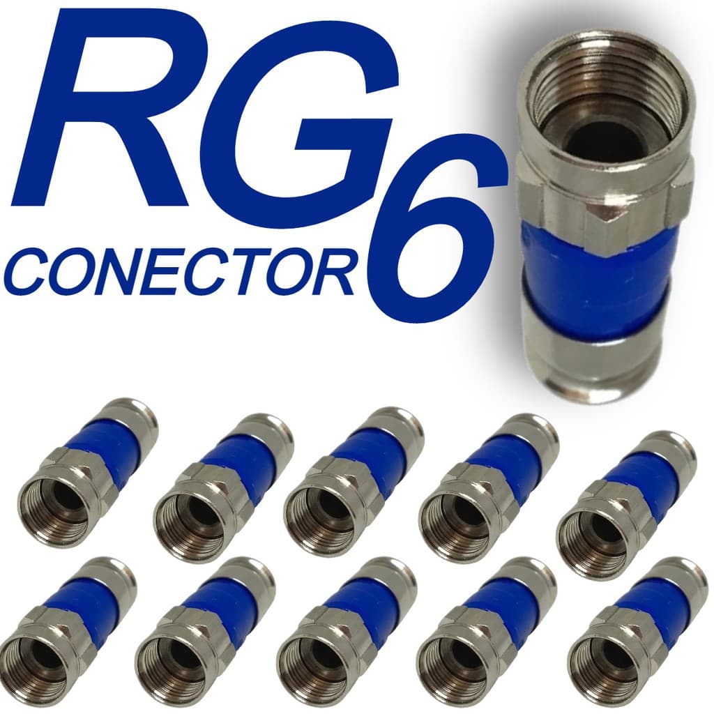 3 Conectores Compressão Cabo Coaxial RG6