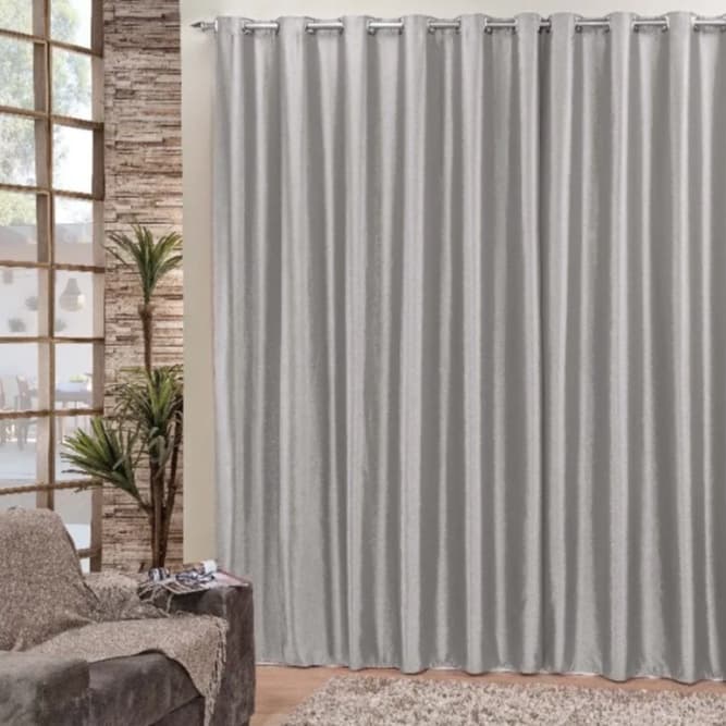Cortina de Cetim Charmousse 2,60 x 1,40 Liso Barato Cortina para Janela 100% Cetim Cores Lisas