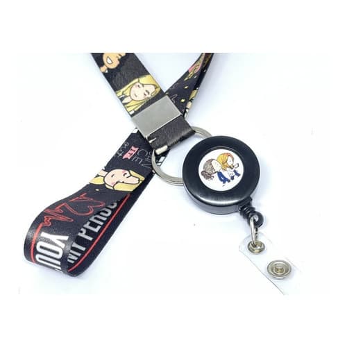 Cordão Tirante Grey's Anatomy Com Roller Clip Preto (yoyo)