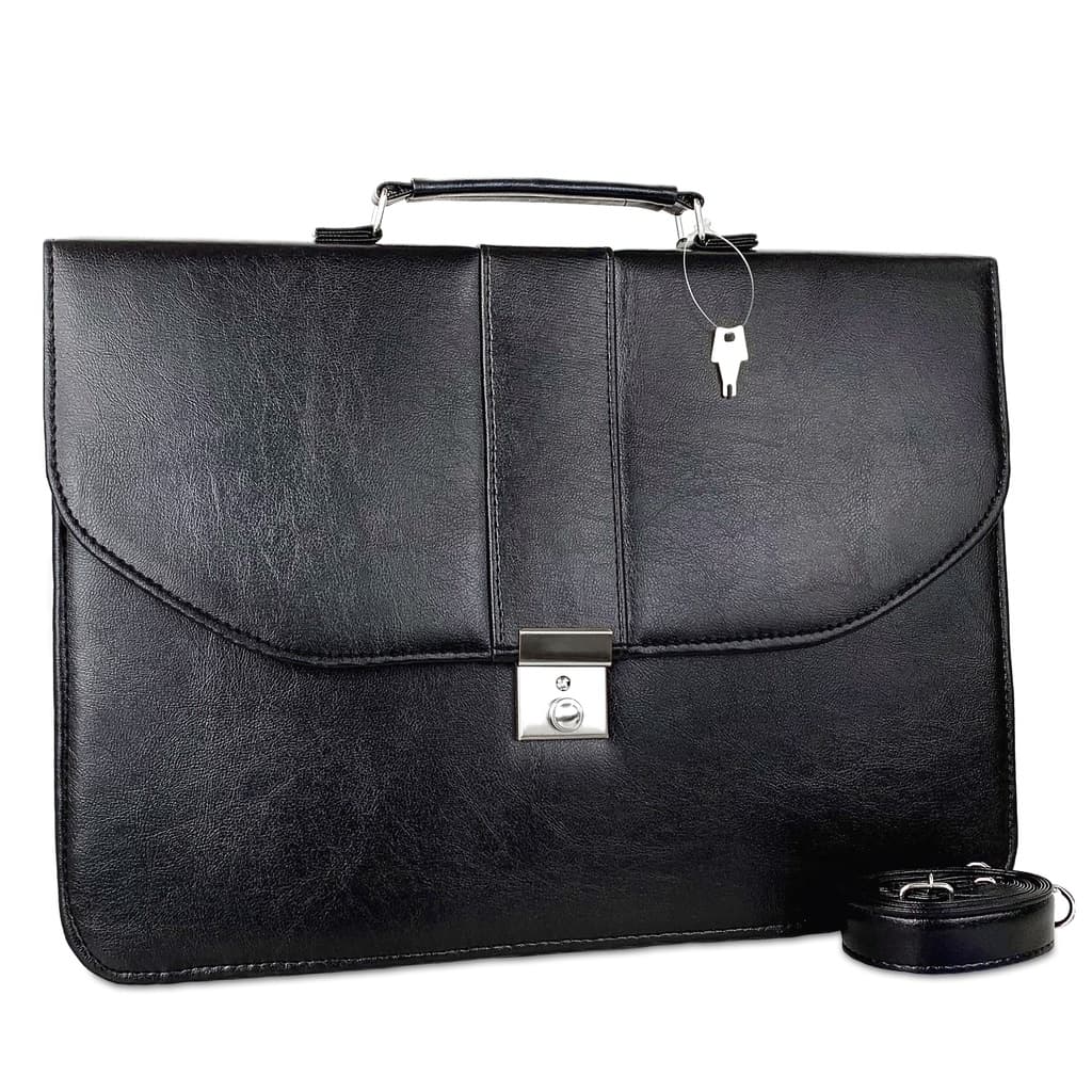 Pasta De Mão Masculina Executiva Social Maleta Fecho Chave Transversal Notebook Tablet Documentos