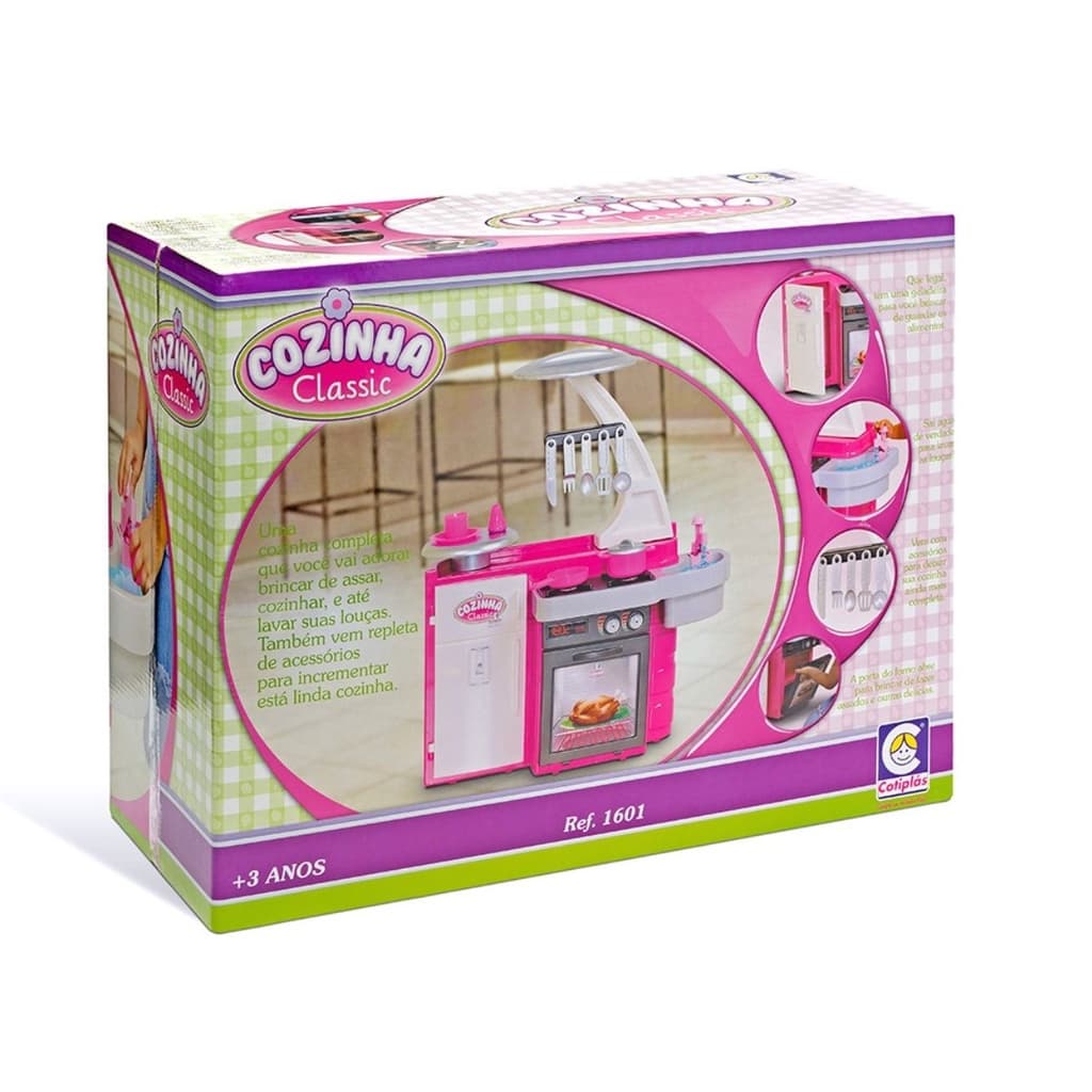 Cozinha Brinquedo Infantil Fogão Pia Geladeira Classic Grande Completa Menina Menino
