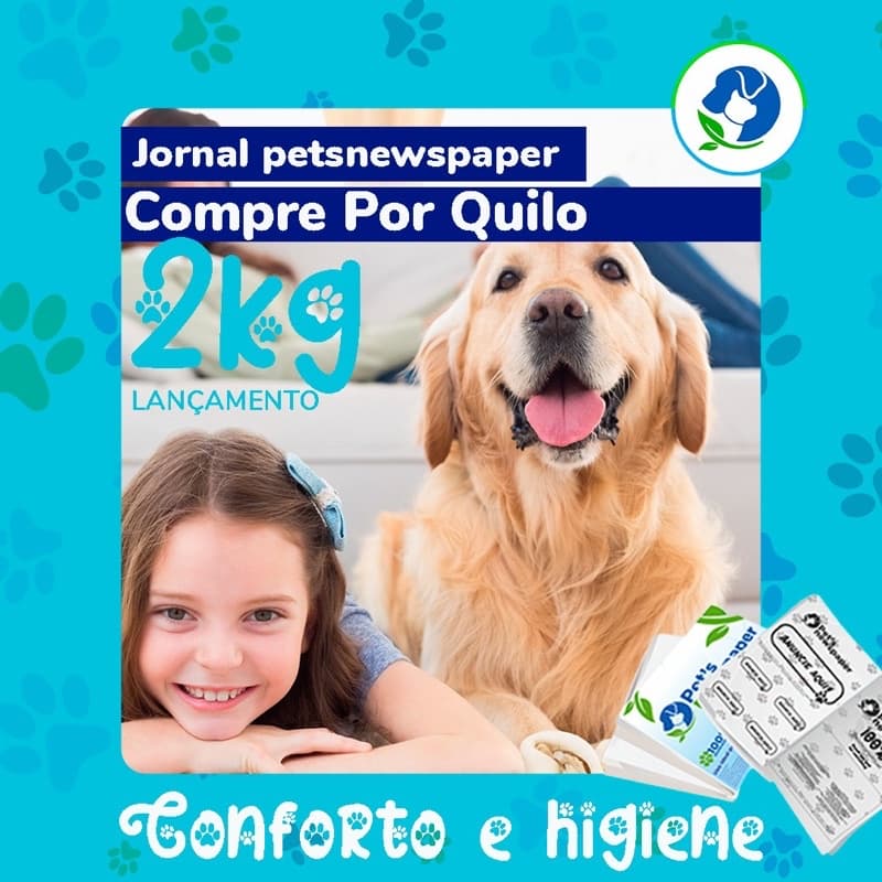 Jornal Pet 2 Kg Tapete Higiênico Eco-Friendly