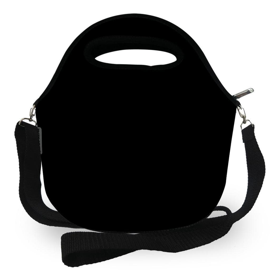 Bolsa Feminina Masculina Lancheira Térmica Marmiteira em Neoprene com Alça Tiracolo Preto Básico Unissex