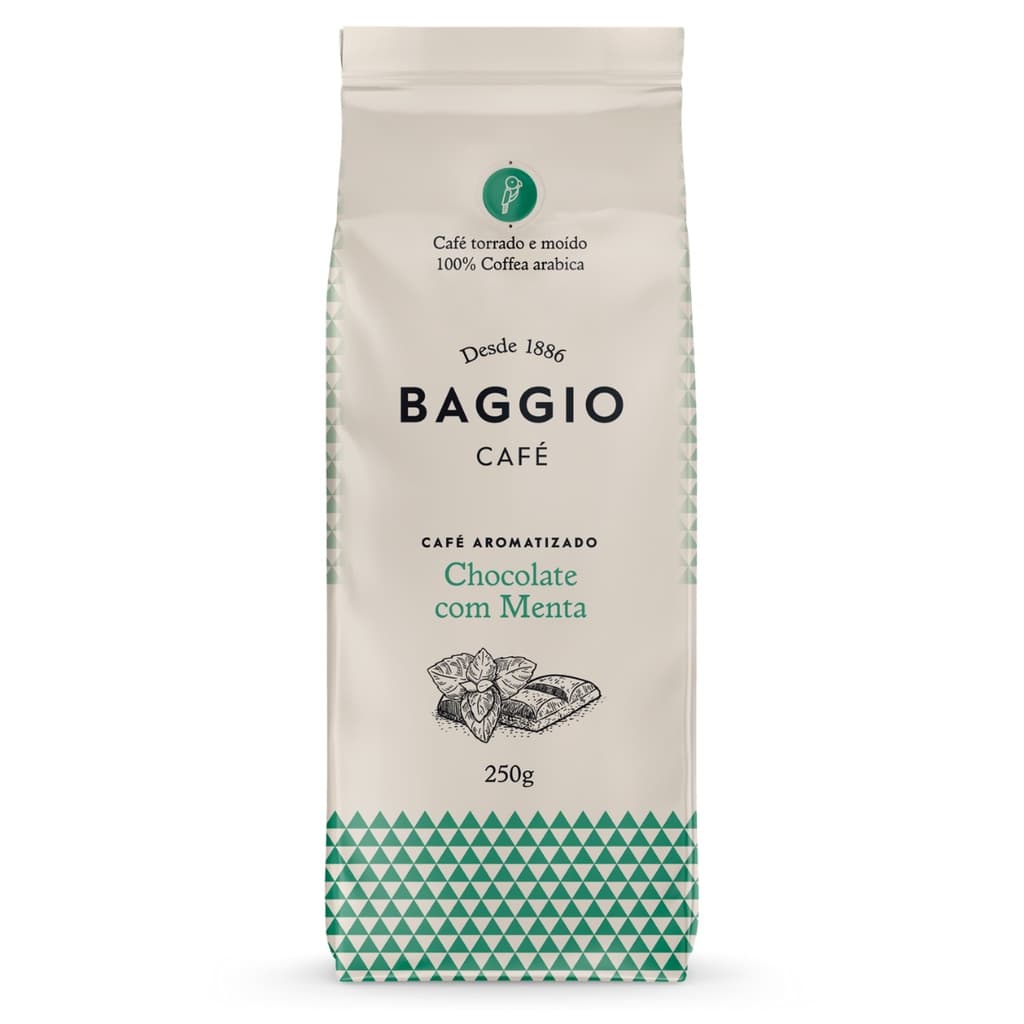 Cafe Em Po Baggio - 1 Pacote - 250g - Chocolate Com Menta